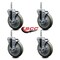 Service Caster 5 Inch Gray Polyurethane Wheel Swivel 58 Inch Threaded Stem Caster Set with Brake SCC SCC-TS20S514-PPUB-TLB-58212-4 - alternate 2